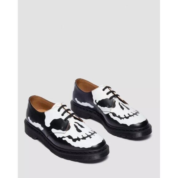 Supreme FW25 Dr Martens 1461 3-Eye Shoes Skull Black & White Size: 10 NIB - Picture 1 of 10